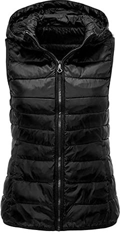 Gilet Casual Unisex con Cerniera Tasca Allentata Giacca Senza Maniche con Cappuccio Giubbotto Grammi