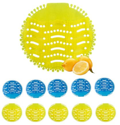 10 Urinalsiebe mit Ocean & Citrus Duft - Eine hygienische Urinaleinlage aus Kunststoff für Pissoir, 10 Stück Urinal Einsatz mit Spritzschutz und langanhaltendem Duft.