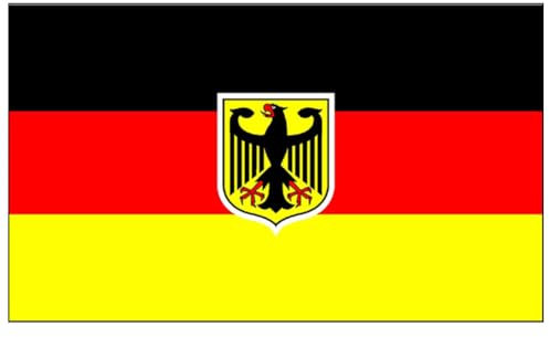 JUCHRZEY 90 x 150 cm, 3 x 5 Fuß, Deutschland-Nationalwappen-Flagge, Polyester, zum Aufhängen, Deutschland-Nationalwappen-Flagge, hochwertige Deutschland-, Parade/Festival/Heimdekoration