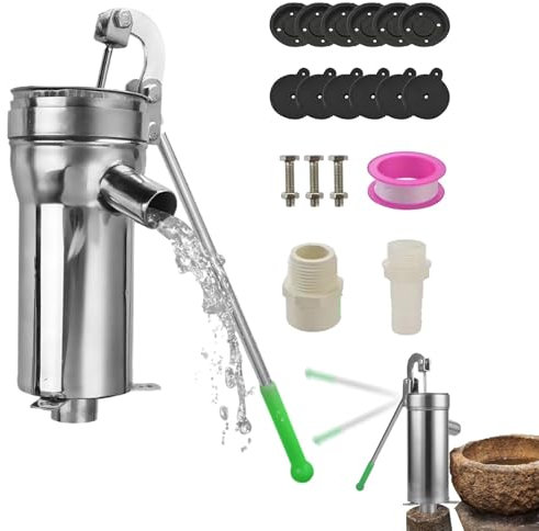 Bomba manual para pozo profundo,Bomba manual para pozo, Bomba de agua de pozo de acero inoxidable, Bomba de jarra ergonómica para pozo, bomba de pozo manual para jardín, granja, industrial