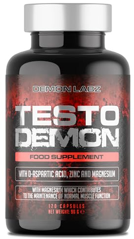Demon Labz Testo Demon - Zink & Aminosäuren mit Maca, 120 capsules | Tägliches Supplement für Männer - Zink- und Aminosäuren-Komplex mit Maca, Bockshornklee und B-Vitaminen, 120 Kapseln.