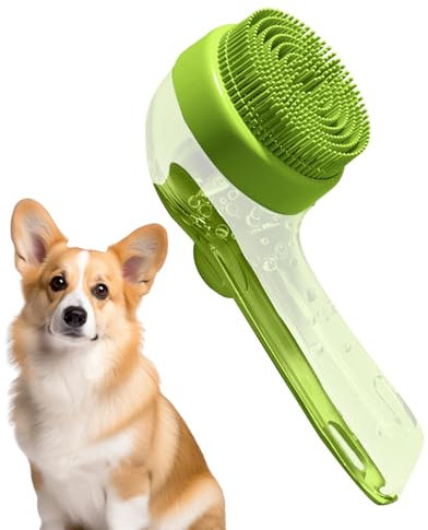 Hundewaschbürste, Hundeshampoo Bürste, Waschbürste Mit Seifenspender, Weicher Badebürste Für Reinigung, Haarentfernung Und Grooming