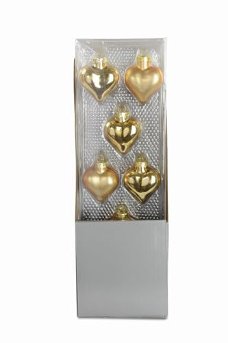 Riffelmacher Christbaumschmuck Herzen | 8er Set Gold Matt & Glanz | Glas Ø 4 cm | 29300