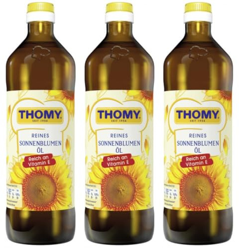 Reines Sonnenblumenöl – 750 ml – 3er Pack | Mildes Speiseöl für Küche & Salate | Zum Braten, Backen & Verfeinern