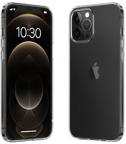 caslord Hülle Kompatibel mit iPhone 12 Pro Max, weiche TPU Transparent Stoßfest Schutzhülle Durchsichtige Kratzfest Handyhülle Case Cover