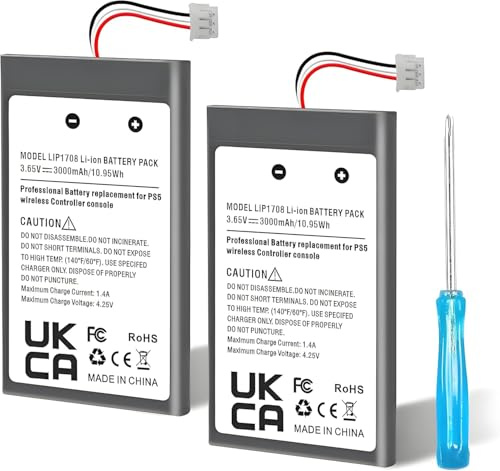 PS5 Controller Battery Replacement, YISHDA 3000mAh LIP1708 PS5 Battery for Sony PlayStation 5 PS5 DualSense CFI-ZCT1W Wireless Controller