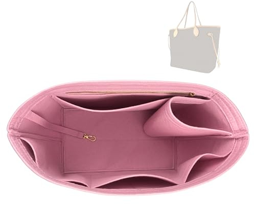 Divitize Premium Taschenorganizer kompatibel mit LV Neverfull PM/MM/GM - Handgefertigter Filz, Verstärkter Boden, Vollverkleidung, Maßgefertigt, 24+ Farben (Red, for Neverfull MM)