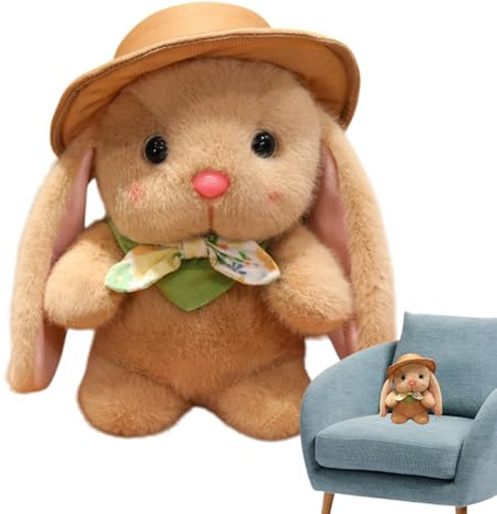 Plüschhase, weiche Puppe mit und | Plüschhase mit und - für Osternest, Geburtstag, Mädchen, Erwachsene, Familie, Jugendliche, Weihnachten, Begleiter, Reise, Nanna