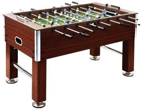 Refined Kickertisch 60kg Stahl Tischkicker Tischfußball Fussballtisch 140 x 74,5 x 87,5 cm Braun