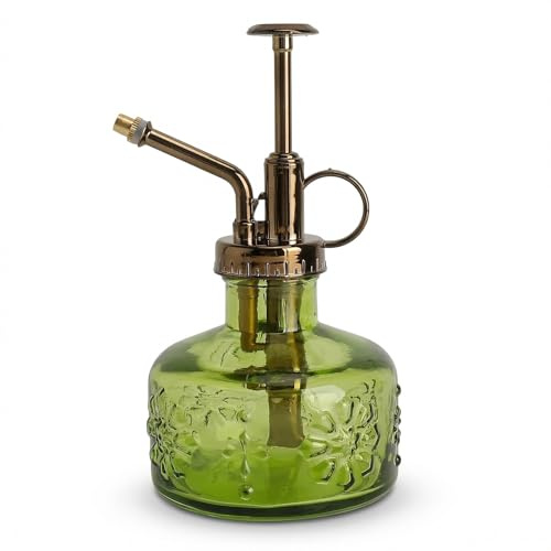 Mini arrosoir, petit arrosoir plante interieur, vaporisateur rétro en verre avec pulvérisateur à pression pour un arrosage précis des fleurs, petites plantes de jardin, bureau, balcon, 15,5 x 8,4 cm