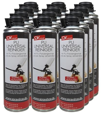 SDV Chemie PU Universal Schaum Reiniger 12x 500ml | Montageschaumreiniger, Bauschaumreiniger, NBS, Pistolenreiniger