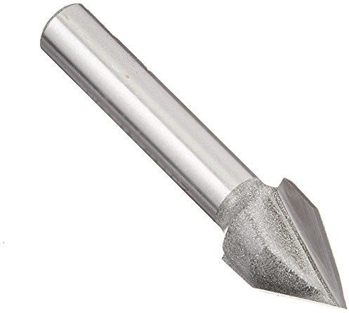 Vermont American 23119 7/16-Inch by 60-Degree Carbide Tipped V-Groove Router Bit, 2-Flute 1/4-Inch Shank