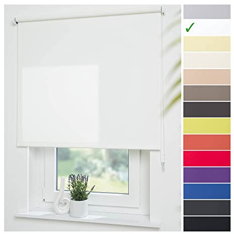 Liedeco® Rollo, Fenster Rollo, Kettenzug-Rollo / 102 x 240 cm (Breite x Höhe), Weiß/lichtdurchlässig, Blickdicht/viele Farben, Größen und Typen/Breiten 60-200 cm/Variable Montage möglich