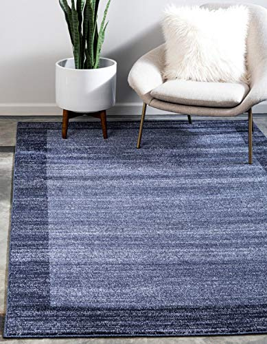 Unique Loom Del Mar Collection Area Rug - Abigail (7' 10 x 11' Rectangle, Navy Blue/ Blue)