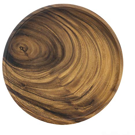 Yandoc Teller Aus Holz Rustikal Landhausstil Holzteller Fair Trade (30cm)