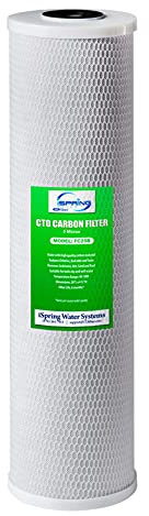 iSpring FC25B Cartuccia di Ricambio per Filtro dell'Acqua per Tutto l'Appartamento, Blocco di Carbonio CTO, 20” x 4.5”