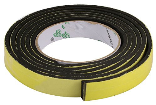sourcing map 20 mm breites 5 mm dickes einseitiges stoßfestes EVA-Schwammband Schwarz 2 Meter lang