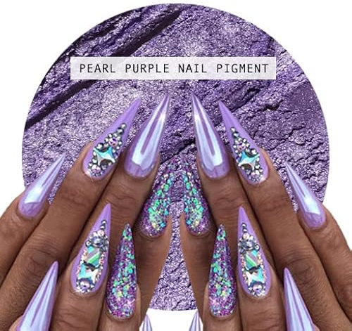 Lilac Purple Chrome Powder Pigment Pearl Nail Pigment Art Shiny Dust Glitter