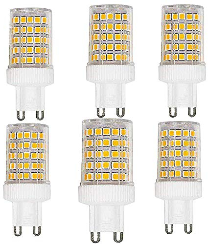 GOUGEER 6 Stück G9 10W LED Glühbirnen Ersatz 100W Halogenlampe G9 1000 Lumen, Warmweiß 3000k, Keramiksockel, Nicht Dimmbare Glühlampe für die Beleuchtung zu Hause,Kapselbirnen