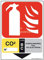 AUA SIGNALETIQUE - Panneau Extincteur Classe CO2 BC - 150x105 mm, Vinyl adhésif