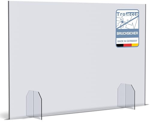 A+H Spuckschutz - Typ 5 - Spuckwand als Husten-/ Nies-/Greif-/Spritzschutz ohne Durchreiche in vielen Größen (Höhe 400mm, Breite 500mm)