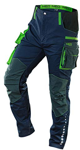 NEO TOOLS Herren Premium Arbeitshose oder Set mit Jacke Gr. XS-3XL / 3% Elasthan, modisches Design, Hose - Knieschutztaschen und mit Cordura verstärkt