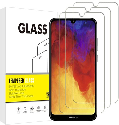 Vuciya Lot de 3 Protection Écran Anti-Espion pour Huawei Y6 2019/Y6 Pro 2019 / Honor 8A/Honor 8A Pro Verre Trempé 9H Dureté Vitre Film Résistant aux Rayures Anti-Shatter Anti-Fingerprin Bubble Proof