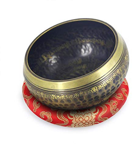 Klangschalen Ringkissen, 16 cm Seidenbrokat rund Meditation Musikschale Stickerei Unterlegscheibe Ringkissen für buddhistische Klangschale(rot)