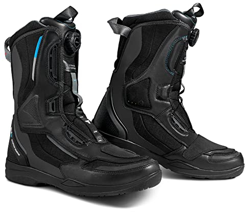 SHIMA STRATO LADY WP, Impermeabili Stivali Moto Donna - Traspirante, Rinforzate Stivali Moto Turismo con Sistema di Chiusura Rapida ATOP (Nero, 36)