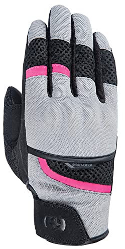 Oxford Brisbane WS Guanti da moto da donna Grigio-Rosa-Nero (XS)