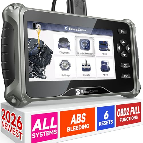 2026 BOSSCOMM IF745 OBD2 Scanner, All Systems Car Code Reader Scan Tool with 6 Resets, ABS Bleeding/Oil/EPB/SAS/Throttle/Battery, Car Scanner Diagnostic Tool for Vehicles, Lifetime Free Update, EN/ES