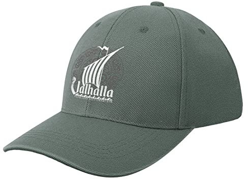 NIBABA Damen Skandinavisch Wikinger Schiff Valhalla Drakkar Baseball Cap Herren Sport Caps Sommermütze Verstellbar Baseball, One Size, Grauer Stil, 6 3/4/7 1/2