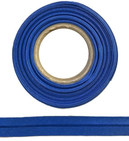 ME:NaMa Schrägband aus 100% Baumwolle - 10 m x 18 mm (gefalzt) - Hochwertiges Einfassband, Baumwollband, Schrägband - Ideal zum DIY-Nähen - In Belgien hergestellt, auf einer Rolle (Blau)