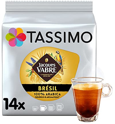 Jacques Vabre Brésil Lot de 14 capsules de café 6,9 g pour machine tassimo