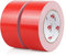 BOMEI PACK Universal - Ruban Adhésif Toilé, Heavy Duty Duct Tape 2 rouleaux 50 mm x 25 m pour les travaux de réparation, fixation, de scellage, d'étiquetage et de rénovation, rouge
