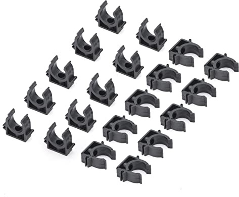 20 Pack Heavy Duty Nylon Pipe Clips for 1 OD (25mm OD) 3/4 ID Compressed Air Lines, High Flexibility & Shatterproof Design, U-Shaped Black Pex Pipe Clamps 3/4 Inch Air Hose Fixing Clamp