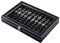 Pangkeep Ring-Organizer, 100 Fächer, Karbonfaser, Schmucktablett mit Glasdeckel (schwarzer Samt)