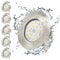 Wondlumi 6er Pack LED Einbaustrahler Set IP44 Badezimmer LED Spots 230V 5W Neutralweiß Rund Nickel Deckenspots 30mm Flach 500lm, Nicht Dimmbar