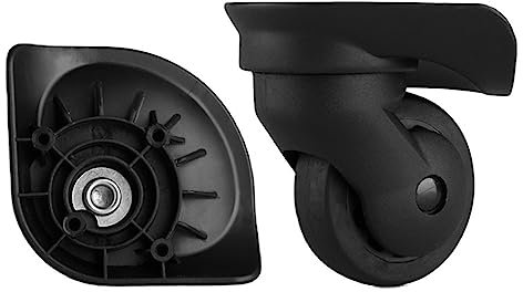 GUGULUZA Ersatzräder für Weichschalen Hartschalen-Koffer Gepäck und Reisekoffer,Paare, Schwarz (W076)