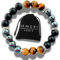 Chakra Armband Echte Steine Yin Yang Damen Männer (E Dreifachschutz Tigerauge Gelb 10 mm)
