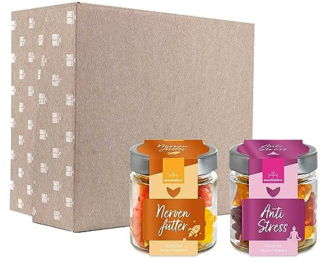 Das perfekte Geschenk gegen Stress - Nervenfutter und Anti Stress im Doppelpack | Geschenk für Prüfung und Schulstart | Nervennahrung mit Geschenkbox