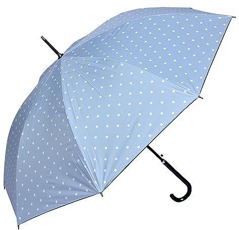 Clayre & Eef Juleeze Erwachsenen-Regenschirm Ø 98 cm Blau Polyester Punkte