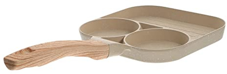 MUCKLILY 3-in-1 Antihaftpfanne Bratpfanne Frühstückspfanne aus Robustem Material mit Rillen für Camping Outdoor Küche
