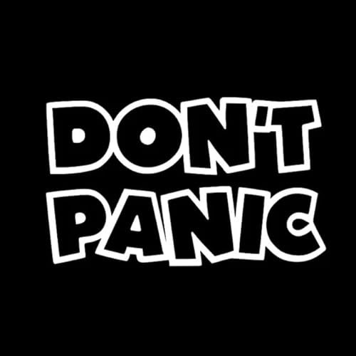 16.7cmx10cm DON'T PANIC HITCHHIKERS GUIDE Mode AutoAufkleber Balck sliver Vinyl Motorrad Fahrrad Dreirad Kühlschrank Toilette Spielzimmer Küche Aufkleber Dekoration Aufkleber