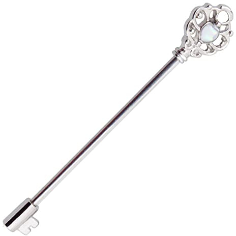 Generic 8 Hollow Key Industrial Barbell Ohrring Edelstahl Knorpel Piercing Schmuck praktisch und beliebt Professionell und attraktiv