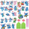 COQOYO Stich Diamond Painting Kinder Sticker Set, 27 Stück 5D Diamantmalerei Aufkleber Bilder, Cartoon Mini DIY Diamant Mosaikherstellung Basteln Kit für Erwachsene Anfänger Jungen Mädchen Geschenke