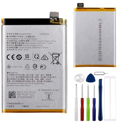 E-yiiviil Lithium Ion Mobile Phone Replacement Battery BLP837 Compatible with Realme 9 Pro/9 Pro+ Battery with Tools