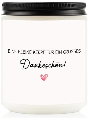 CadeauJoie Dankeschön Geschenke, Danke Geschenke für Frauen, 7OZ Lavendel Kerzen im Glas Danke Geburtstag Geschenk für Mama Oma Freundin Lehrerin Erzieherin Abschiedsgeschenk Kollegin kollegen