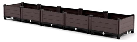 Cassoni Orto, Cassette da Giardino in Plastica, Fioriere da Balcone, Fioriere Fuori Terra for La Coltivazione di Piante da Orto, Verdure, Erbe e Fiori, Profondità 20 CM