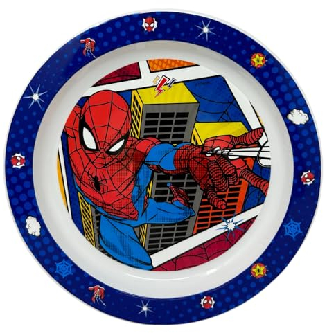 CARTOON Piatto piano Spiderman Marvel in plastica riutilizzabile BPA free stoviglie per bambini adatte al microonde